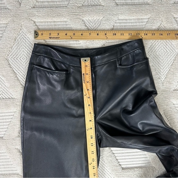 Classiques Entier Pants 8 Black  Soft  Leather Straight Fit Trouser - Picture 6 of 14